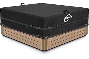Kipiea Waterproof Square Hot Tub Cover Protector, Heavy Duty Polyester SPA Cover UV Protection Cover for Hot Tub (85" L x 85"