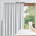 Electric Celling Curtain Tracks 87"-244" Smart Curtains Motorized Opener Curtains Rods with Remote Control (236'')