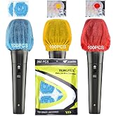 TENGYES Disposable Microphone Hygiene Covers, 300 PCS (150 Pack) | Non-woven, Handheld Mic Mike Cover, Windscreen Protective Cap, for KTV Karaoke Recording Room Stage Performance