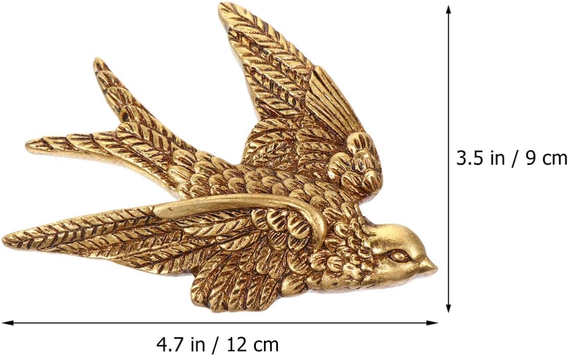 YARNOW 3D Wall Art Bird Resin Sparrow Figurine Wall Ornament Sparrow Birds Sculptures Wall Hanger Retro Hanging Pendant Decor for Bedroom Living Room Home Decor - Image 3