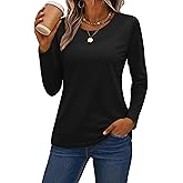 SMENG Women's Long Sleeve Crewneck Cotton Basic T-Shirt Solid Color Soft Comfy Casual Tops Fall Shirts for Women 2025