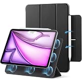 ESR Case for iPad Air 13 Inch M4/M3/M2, iPad Pro 12.9 Case, Black | Powerful Magnetic Attachment, Slim Trifold Stand Case, Supports Pencil Pro/USB-C, Rebound Series