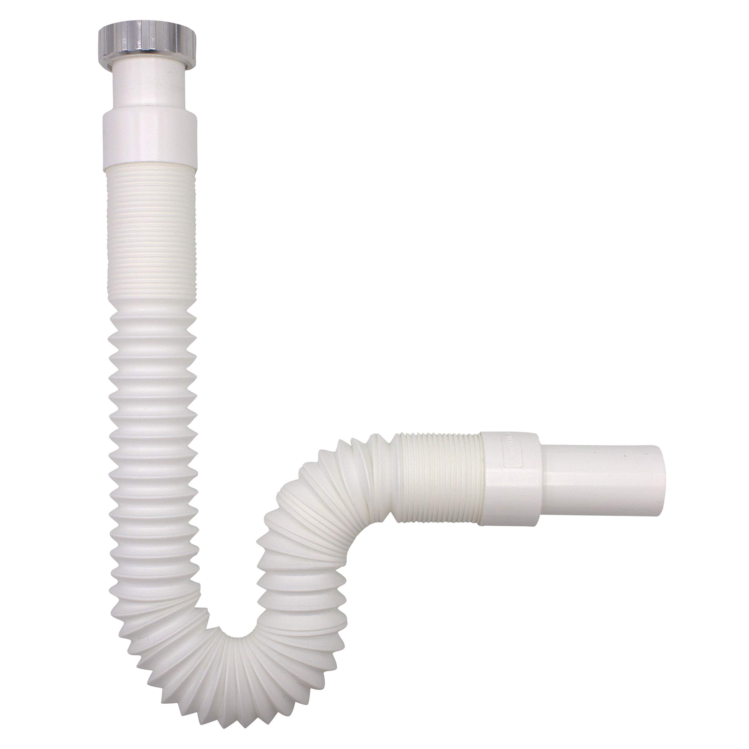 Variosan Flexible Drain Hose 13972, 1 1/4 Inch x 32 mm, Siphon/Odour Trap for Washbasin, Extendible from 320-880 mm