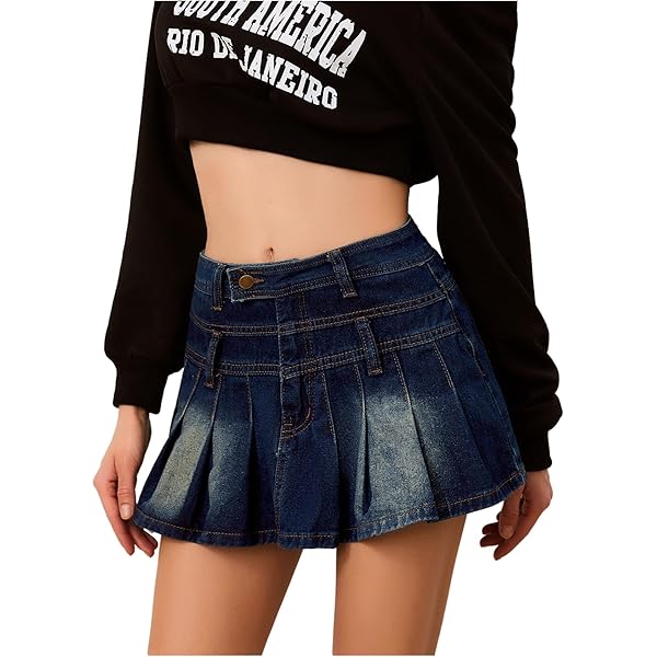 Denim Mini Skirt High Waisted Denim Skirt With Braces Allegra K