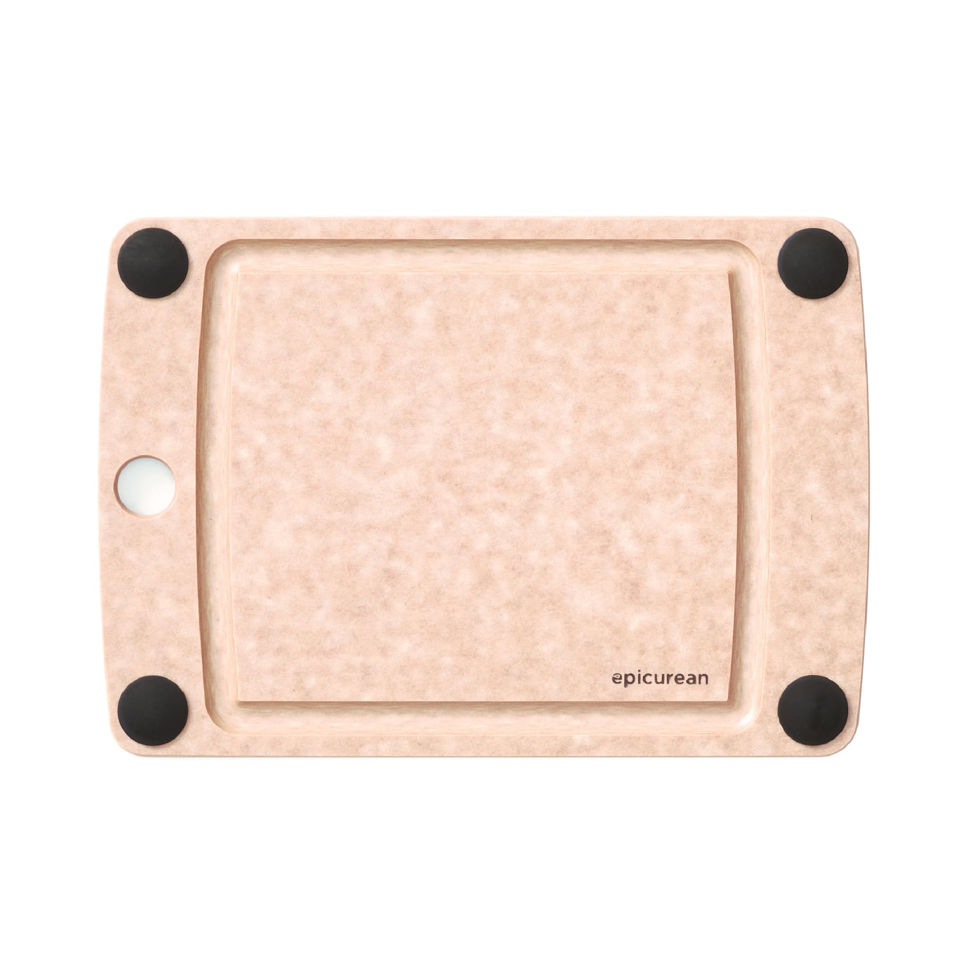 Photo 1 of (used)(minor damage) Epicurean All-In-One Cutting Board with Non-Slip Feet and Juice Groove, 10" × 7", Natural/Black