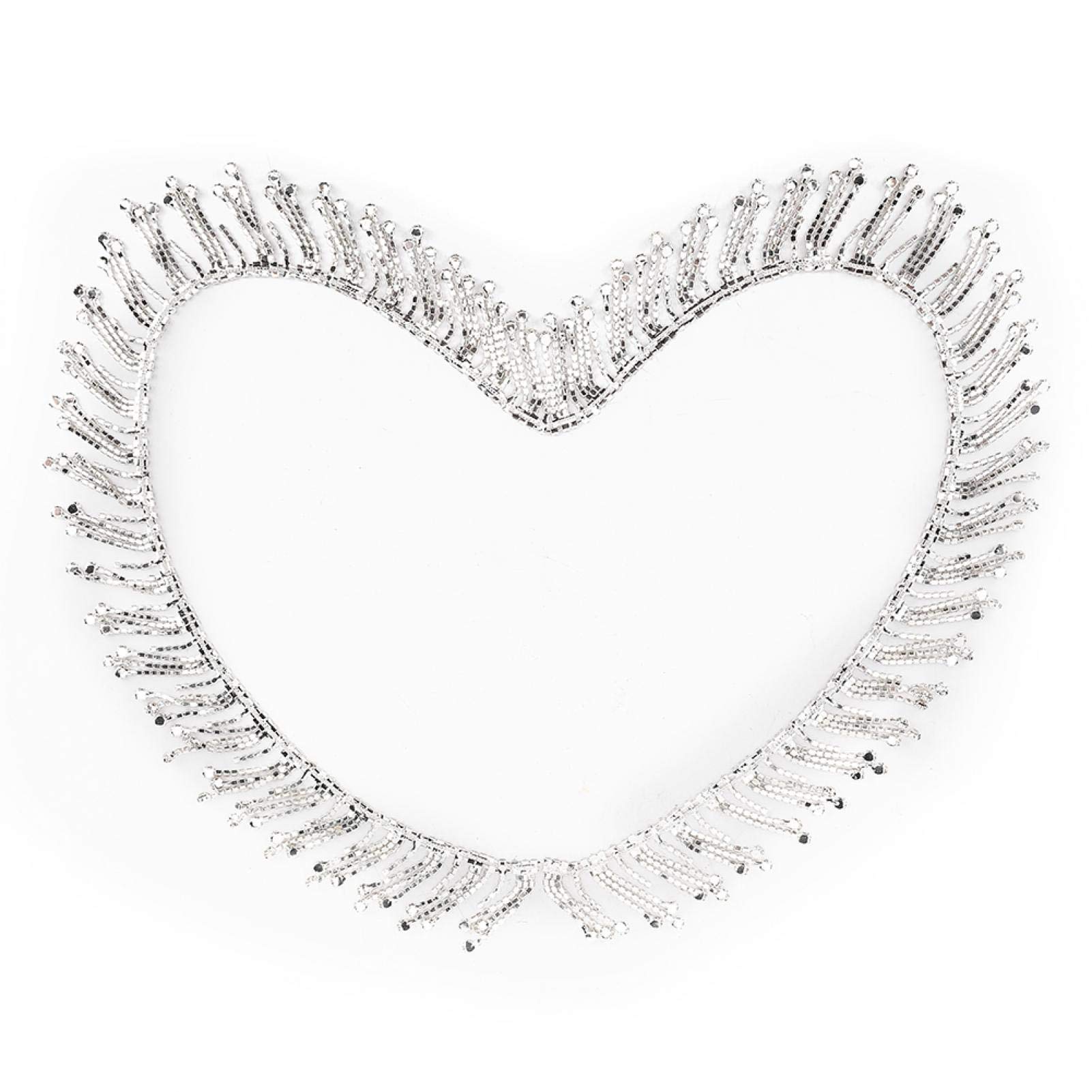 Rhinestone Tassel Fringe Chain Trim for DIY Shoes, Dresses, and Garment Sewing Craft Accessories - Silver Ribbon