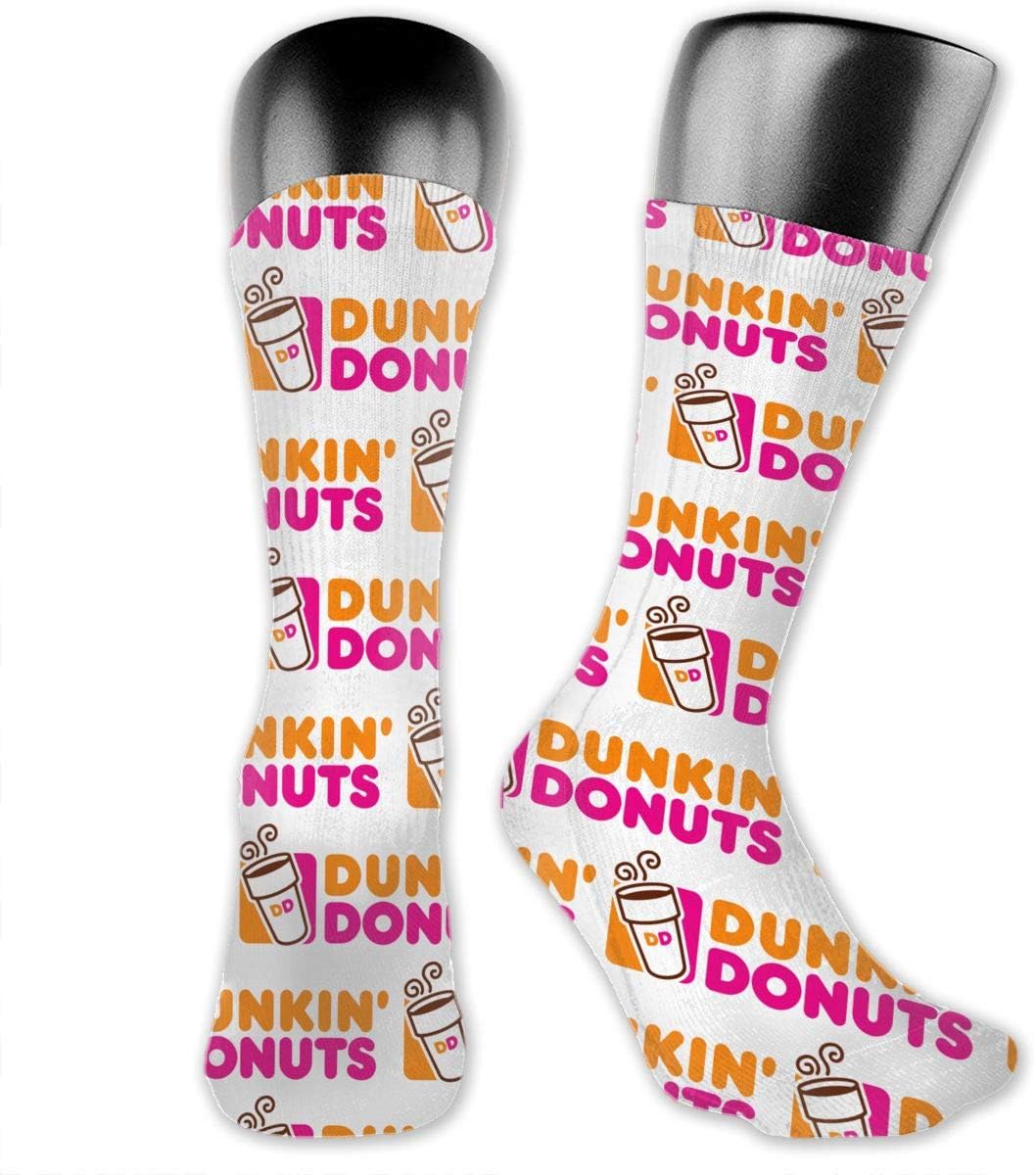 Mens Womens Dunkin Donuts Logo Long Socks White