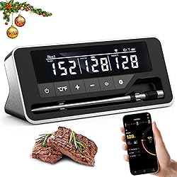 Meat Thermometer Wireless, 800FT WiFi Bluetooth
