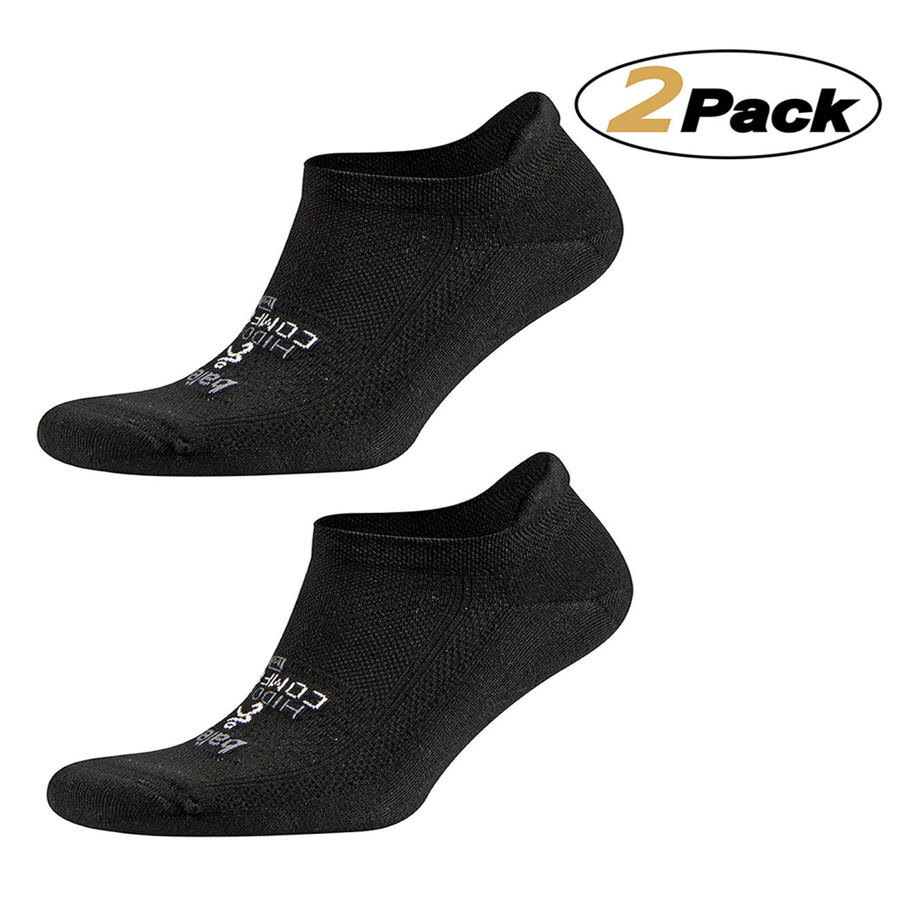 Medium Black 2 Pair Balega Hidden Comfort NoShow Running Socks for Men