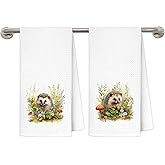 MKIJUHB Cute Hedgehog Hand Towels for Bathroom, Kids Bathroom Decor, Hedgehog Lover Gifts, Animal Lover Gifts Kitchen Dish Towels, 16x24 Inch Set of 2