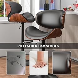 YaFiti Bar Stools Set of 3, Bentwood Adjustable