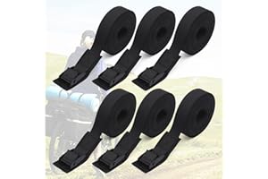 AYIFAN 6.6ft Lashing Straps with Adjustable Cam Buckles Tie Down Cinch Straps up to 550lbs for Packing,Cargo,Luggage,Motorcycles,Truck Black 6 Pack (6.6' x 1")