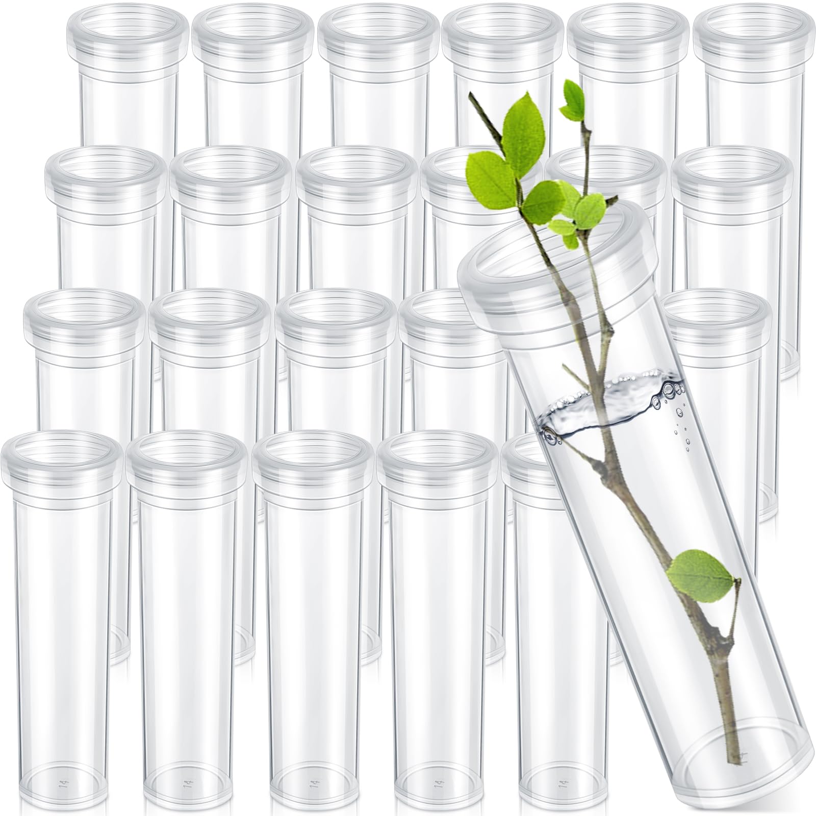 Photo 1 of Hushee 25 Pcs 60ml 4.33 Inch Floral Tubes for Milkweed Large Flowers Water Tubes for Milkweed Cuttings Flower Floral Arrangements Butterfly Habitat
