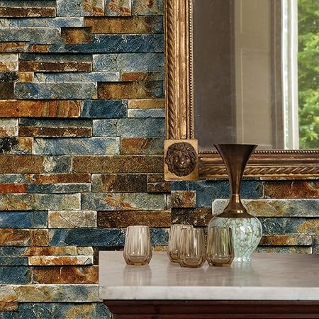 FCSFSF Ladrillo De Imitación Peel and Stick Papel Pintado,Papel De