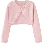 Miccina Toddler Girls Cardigan Sweater Bolero Shrug Baby Kids Long Sleeve Cropped Dress Up Button Closure Jacket Tops