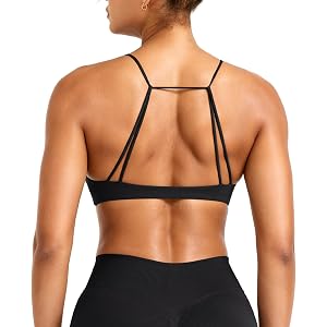 YEOREO LuxFlow Women Sports Bra | Light Support, Twist Front, Criss Cross, Strappy, Padd, Workout