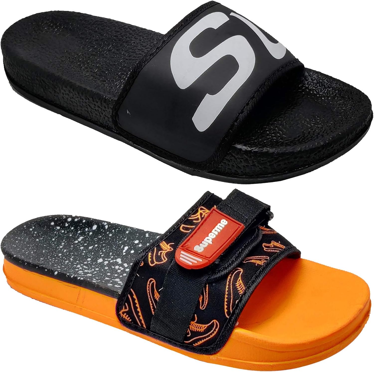 Buy WORLD WEAR FOOTWEAR Men's (17061715) Multicolor Casual Stylish Slides Slippers 8 UK (Set of