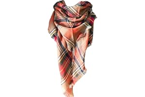 LKOOLB Plaid Scarf for Women Warm Warm Long Shawl Winter Wraps Large Scarves Knit Imitation Cashmere Feel Plaid Scarf