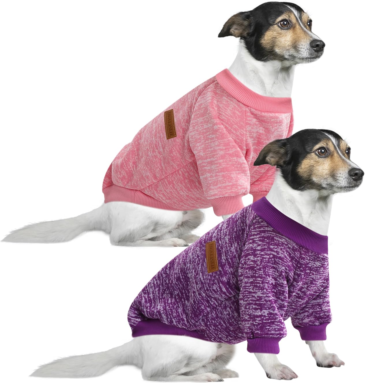 HuaLiSiJi 4XL Dog Jumper Large Fleece Dog Sweatshirt & Hoodie Soft & Cozy Vibrant Colors, Easy On/Off (Pink+Purple, 4XL)