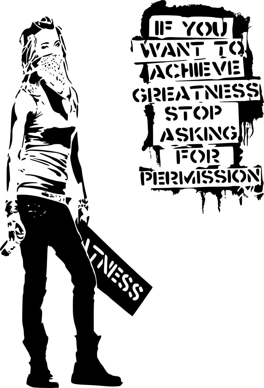 Banksy Graffitti 2016 If You Want to Achieve Greatness. Large Wall Art Stickers (60cm x 90cm