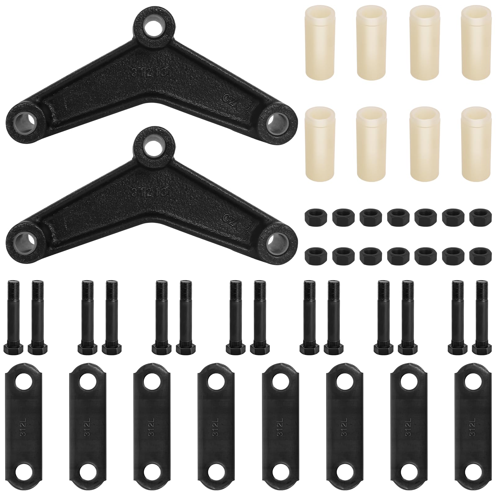 Photo 1 of Trailer Shackle Kit – 2 Pack Tandem Axle Shackle Set for Double-Eye Springs (3,500–5,200 lb Axles), Heavy-Duty Corrosion-Resistant Steel