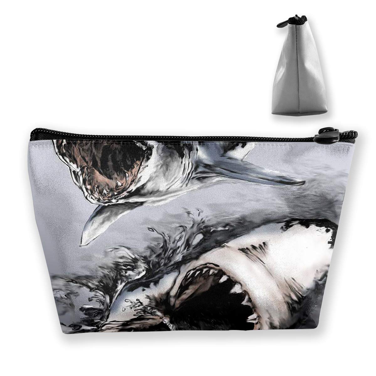 Makeup Bag Cosmetic Great White Shark Portable Bag Mobile Trapezoidal Storage Bag Travel Bags With Zipper