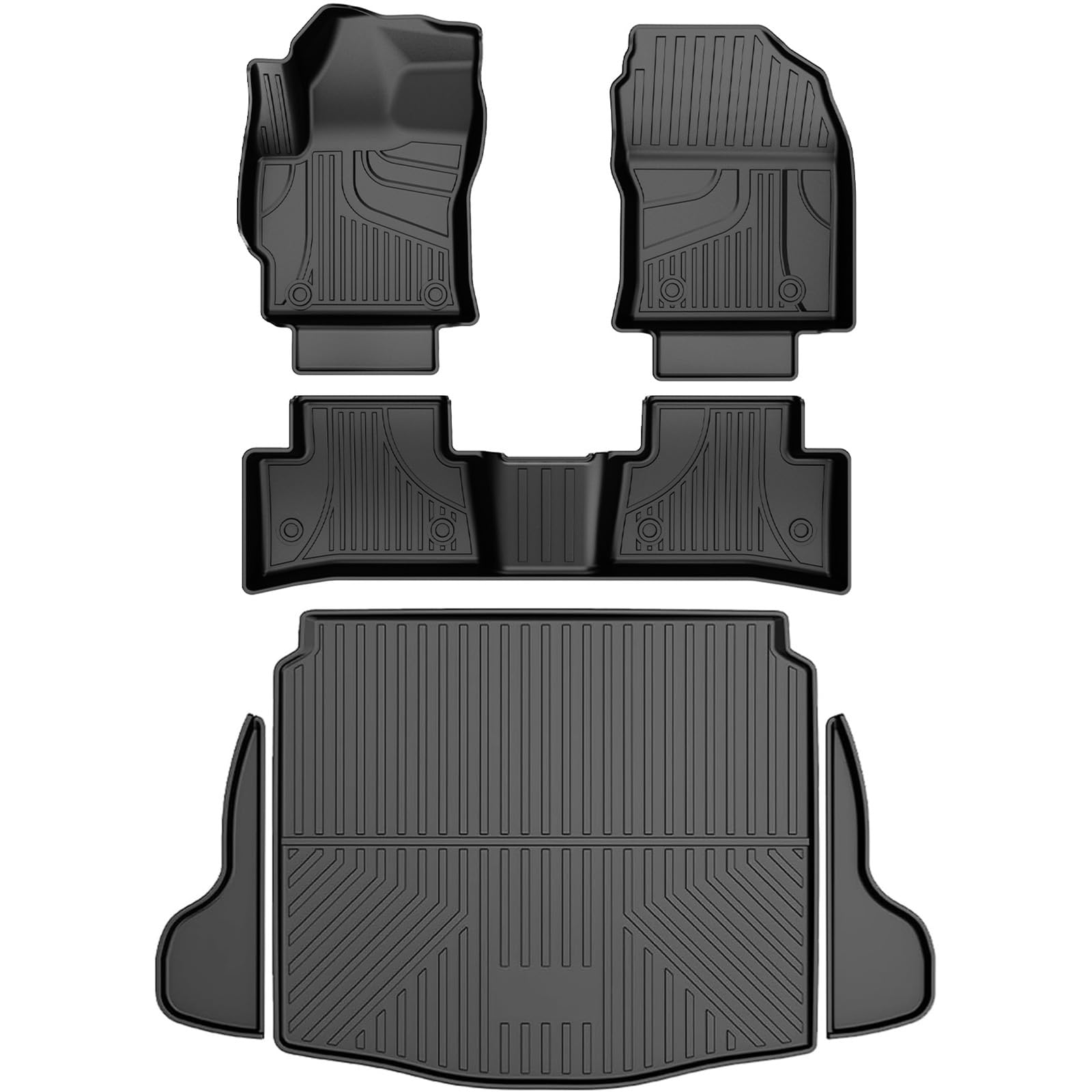 AOMSAZTO Floor Mats & Cargo Liner Compatible with 2022 2023 2024 2025 2026 Toyota Corolla Cross (FWD), All Weather Car Accessories Floor Liner, 1st and 2nd Row Car Mat Black (Not for Corolla) Image