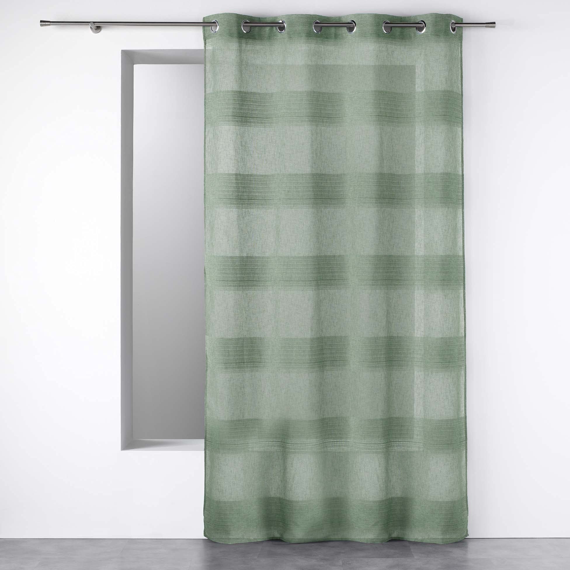 Douceur d'Interieur 140 x 280 cm Eyelet Curtains, Green