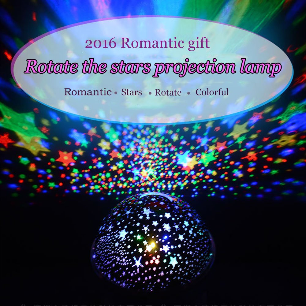 eCandy Constellation Night Light Projector Lamp, 360 Degree Rotating, 3 Mode Romantic Cosmos Star Sky Moon Bedroom Light for Children/Baby Bedroom/Christmas Gifts, Purple