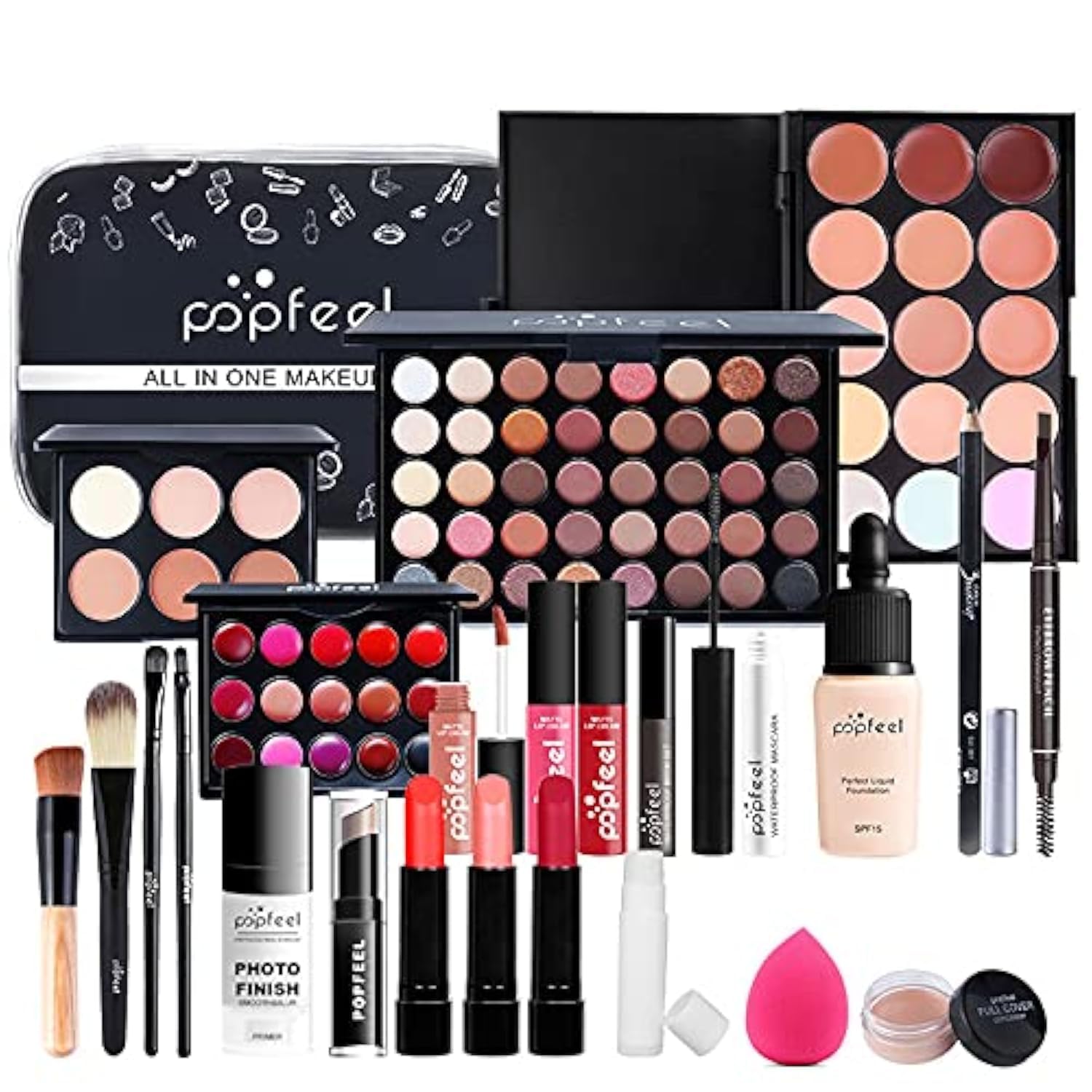 ATB-GIFT 24pcs Professional makeup kit, Make up set teenagers girls, Girls make up set 9 to 12 With Lip gloss, eye shadow, mascara, eyeliner, concealer, etc.for Teenage & Adults