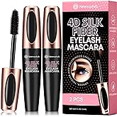 Neenoxtub 4D Silk Fiber Lash Mascara, Lengthening and Thick, Long Lasting, Waterproof &amp; Smudge-Proof, Hypoallergenic Formula 2 Pack Black