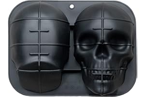 JETKONG Extra Large Silicone Skull Cake Mold Haunted Skull Baking Cake Pan for Halloween and Birthday Party