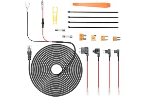 MONDGE Universal RJ11 Radar Detector Hardwire Kit Compatible with Uniden R3, R7, R8, Escort, Valentine One, Cobra Direct Wire Power Cord with Multiple Fuse Taps