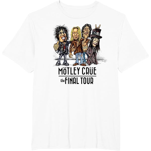 Amazon.com: Mötley Crüe – The Final Tour Caricature T-Shirt, Men's