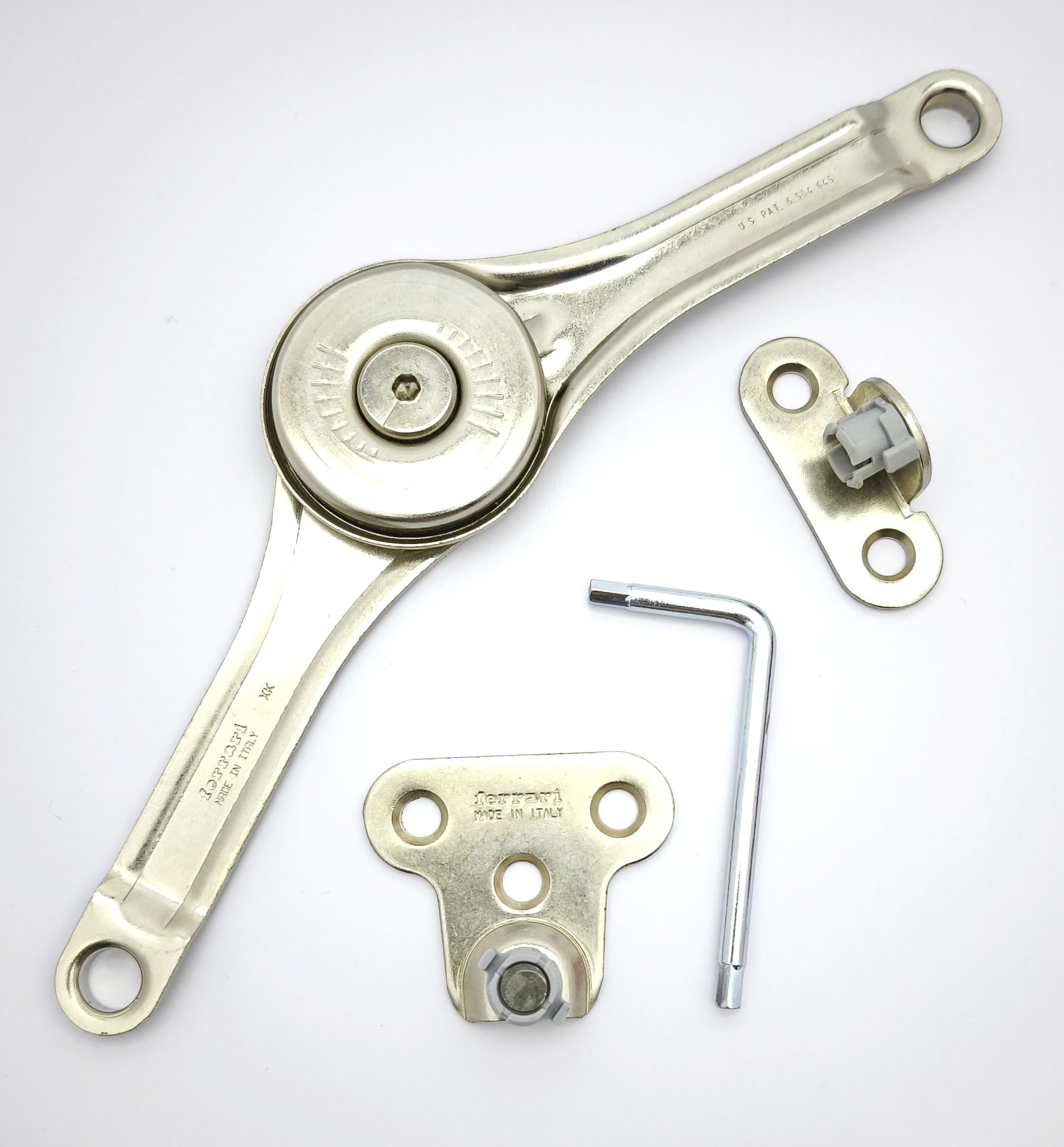 Arm for Bottom-Hinged Doors, Nickel-Plated