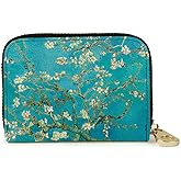 Monarque RFID Secure Armored Zipper Wallet (Van Gogh Almond Blossoms)