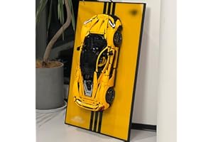 iLuane Display Wallboard for Lego Technic McLaren P1 Model Car Racing Hypercar Model Kit 42172, Adult Collectibles Wall Mount, Home or Office Décor, Pinstriped (No Car Included)