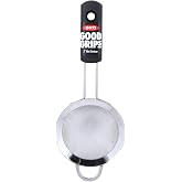 OXO Good Grips 3-Inch Mini Fine Mesh Strainer | Sieve Ideal for Straining Citrus, Dusting Sugar, Sifting, Steeping Tea, Bar Tool, Dishwasher Safe