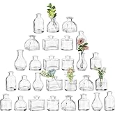 Glasseam Clear Glass Vases for Centerpieces: Mini Flower Vase Set 28Pcs Bud Vases in Bulk - Modern Small Vases for Home Room Wedding Party Dining Table Center Decor