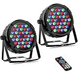 36LEDs RGB Par Lights 2 Pack - 36W LED Par Can