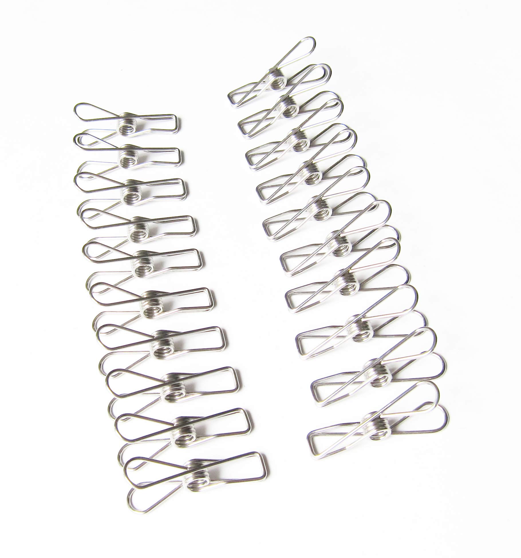 20Piece Stainless Steel Wire Multi-Purpose Peg Clips, Set of 20 Stainless Steel Clothpins