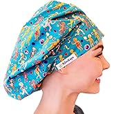 KimKaps Bouffant Style Surgical Nurse Scrub Hat - Beautiful Human Skeleton Themed Scrub Scrub All Systems Go - Style 1 Multicolored