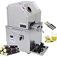 INTBUYING Electric Sugarcane Juicer, Sugarcane Press Machine, 3 Stainless Steel Rollers, Commercial Sugar Cane Juice Extractor, Sugarcane Extractor Juicing Machine with 2 Knives/Filter
