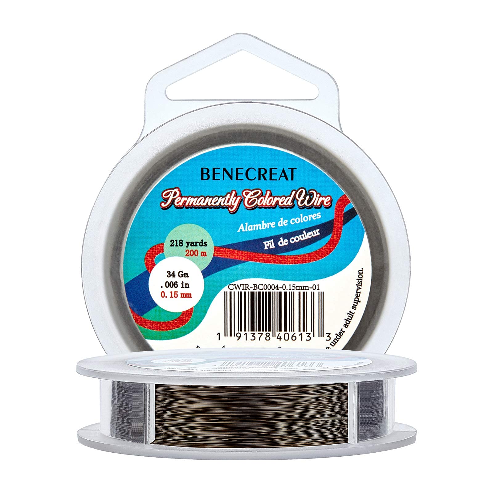 BENECREAT 0.15mm(34Gauge) Tarnish Resistant Copper Wire 200m Antique Bronze Jewelry Beading Wire for Crafts Beading Jewelry Making — image 1