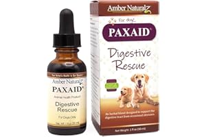 Amber NaturalZ Paxaid Digestive Rescue Herbal Supplement for Dogs and Puppies | Canine Herbal Supplement for Occasional Digestive Upset Support | 1 Fluid Ounce Glass Bottle | Manufactured in The USA