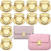 10 PCS Big Round Tuck Lock Purse with Light Gold Alloy Buckle Fasteners Duck Tongue Snap Closure Metal Hardware Clips for Handbag Case Purse