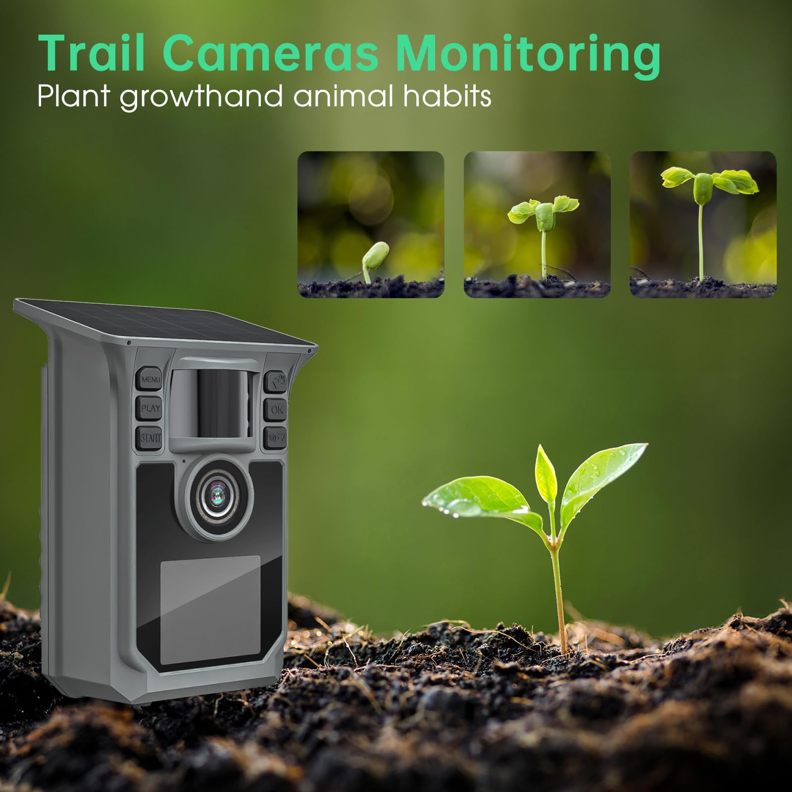 Hrivcam Trail Camera 4K 64MP WiFi Solar Game Camera, 5000mAh Forever Power, 64GB Memory Card and Ip67 Waterproof Night Vision Trail Cam for Outdoor Wildlife Detection, Monitoring Trail Cameras