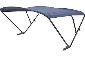 SureShade Power Pontoon Bimini Top - Black Anodized Frame, Navy Fabric