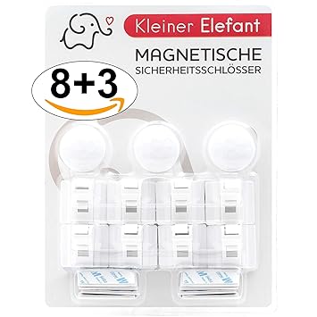 Magnetische Kindersicherung Schrank und Schublade Kleiner Elefant 8+3 Unsichtbare Schranksicherung Schubladensicherung für Ba