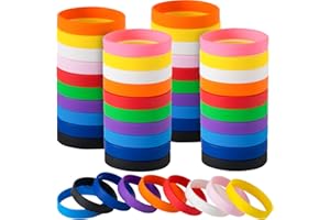 IDREAMBAND 100 pcs Rubber Bracelets Wristbands Colored Blank Bracelets Silicone Wristbands for Men Women Teen